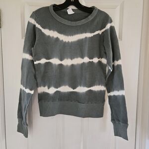 NWOT Project Social T Sweatshirt S Green White Tie-Dye Crewneck 100% Cotton